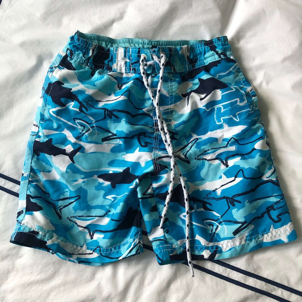 E-land swim shorts. Size 4t. Blue sharks